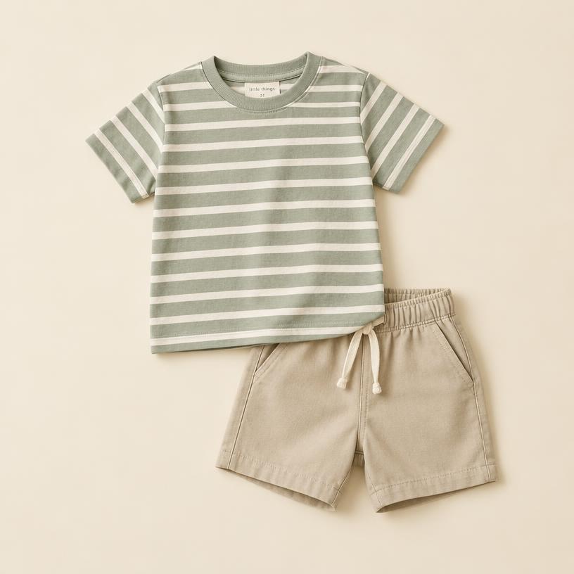 Conjunto Listrado Sálvia